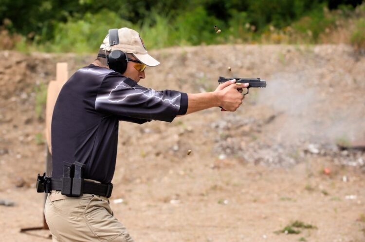 Shooting and Weapons Training. Outdoor Shooting Range
